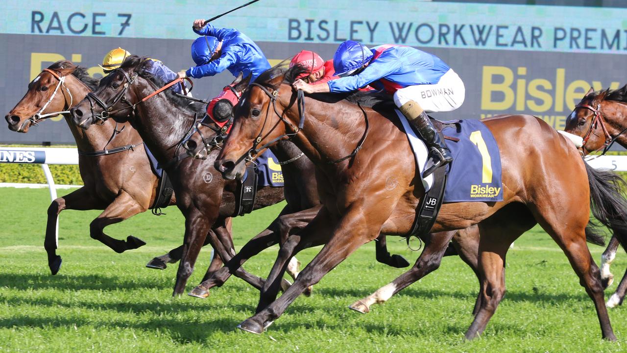 Lost And Running scored a tough win in the Premiere Stakes last start. Picture: Grant Guy
