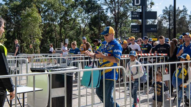 Some fans had been waiting for up to five hours to get into the stadium for the first time. Picture: Picture: Monique Harmer