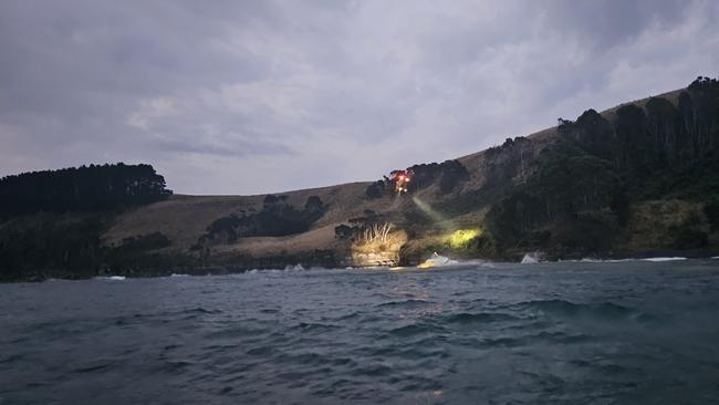 42 foot yacht rescued near Fossil Bluff/Table Cap in Tasmania's North-West on Friday, February 8, 2025. Picture: Tasmania Police