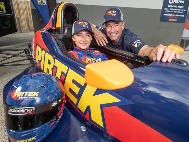 Launch of PIRTEK Racing with Tabitha Ambrose with her dad, Marcos Ambrose. Australian and world motorsport have rekindled their relationship with PIRTEK being announced as the naming rights partner of Tabitha AmbroseÃ¢â¬â¢s 2025 Formula Ford program. Picture: Tony Gough