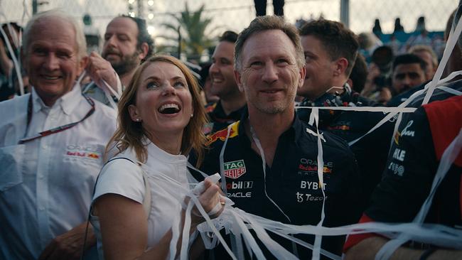 Geri Halliwell with her husband Christian Horner. Picture: Netflix.