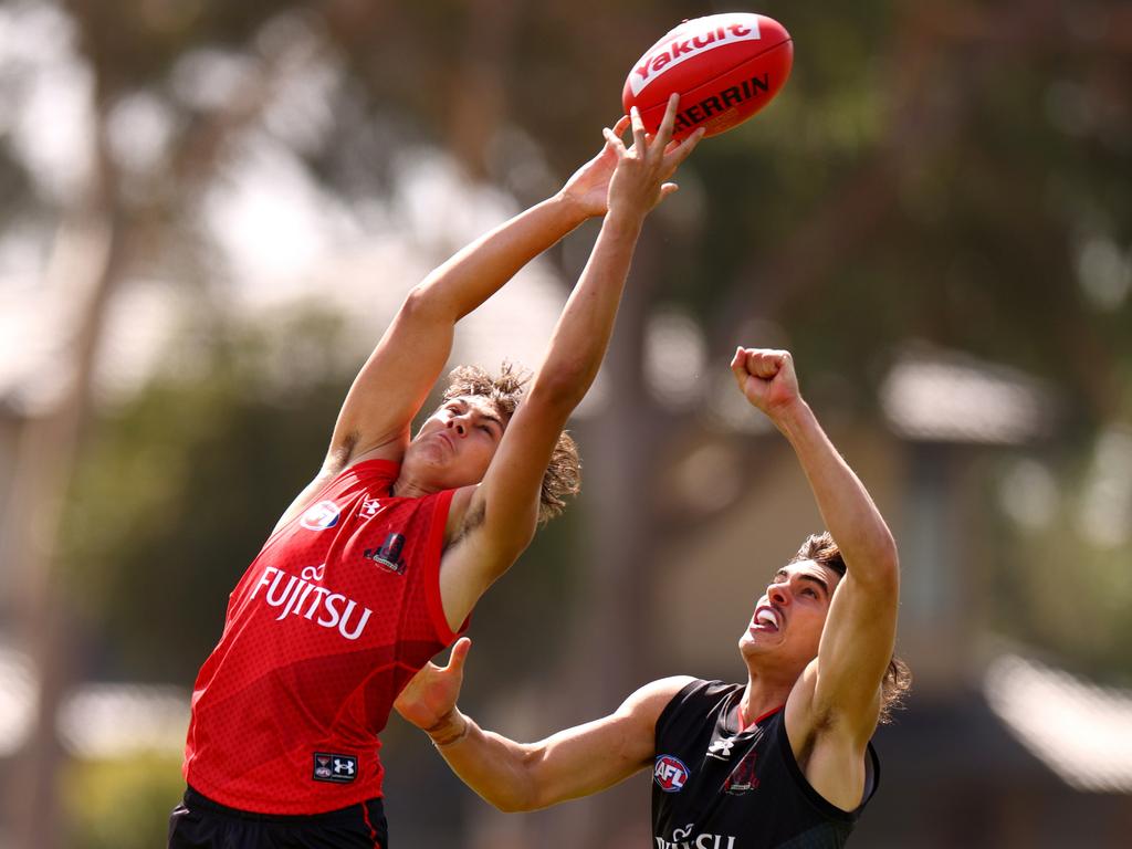 Tex Wanganeen in action for the Bombers in an intra club match at The Hangar. Picture: Jonathan DiMaggio/Getty Images