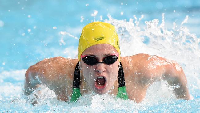 Australia's Maddie Groves swimming in Glascow. She was one of the brave swimmers to call out innapropriate behaviour from Australian swim coaches. Picture: Dean Lewins