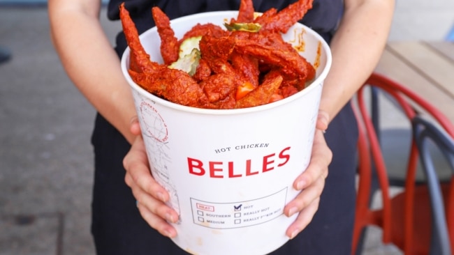 Belles Hot Chicken Baller Bucket. Picture: Jenifer Jagielski