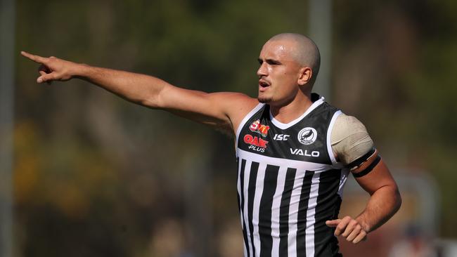 Sam Powell-Pepper in action for the Port Adelaide Magpies in the SANFL on Wednesday. Picture: Matt Turner.                        <a capiid="63cf6f99a44d31e42429e001e4f85bf3" class="capi-video">Sam Powell-Pepper details emerge after Port conference</a>