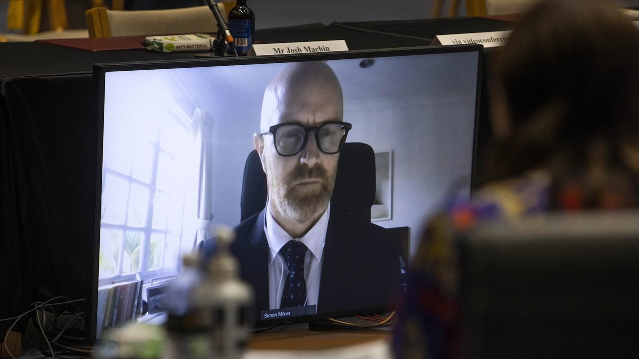 Facebook Asia Pacific public policy vice-president Simon Milner addresses a Senate committee looking into the news media bargaining code. Picture: NCA NewsWire / Gary Ramage