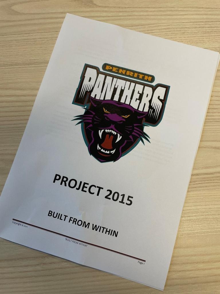 The Penrith Panthers' Project 2015 document.