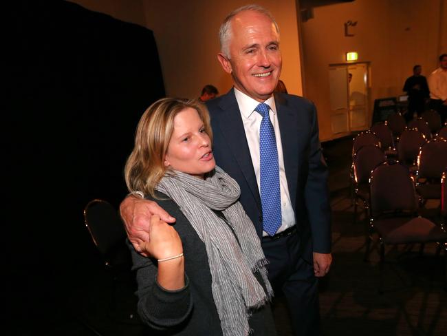 Former Prime Minister Malcolm Turnbull with his daughter Daisy Turnbull-Brown in 2016. Picture: Lyndon Mechielsen/News Corp