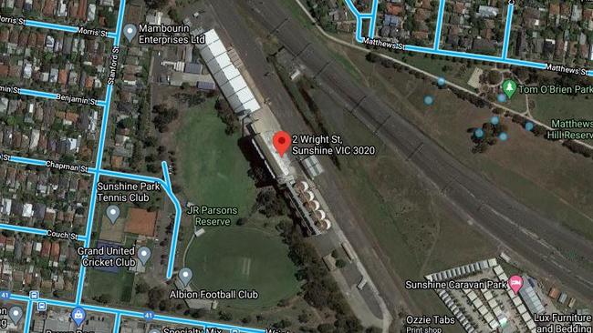 An aerial view of the Sunshine grain silo site. Picture: Google Maps