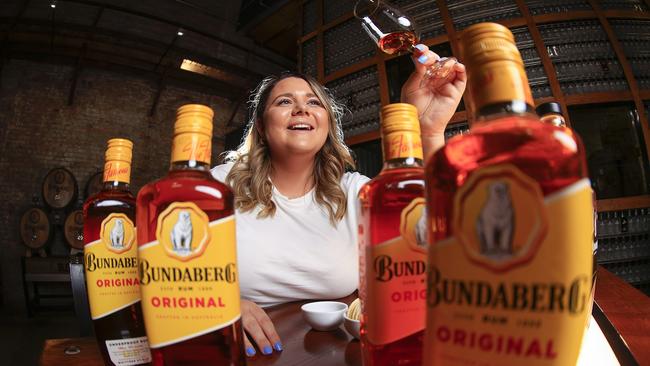 Grace Boothman makes her own rum at the Bundaberg Rum Factory. Picture: Adam Head