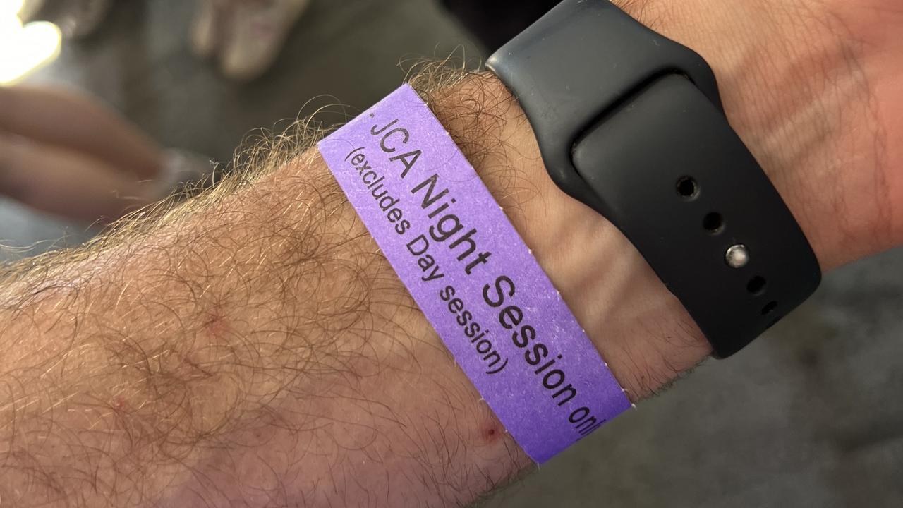 Fans required this wristband on Tuesday night to get a seat in John Cain Arena.