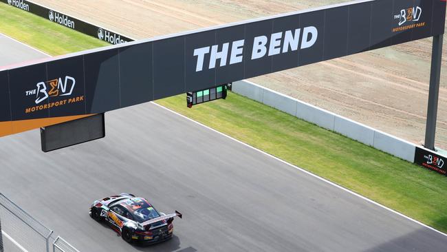 David Reynolds and Garth Tander at The Bend motorsport park. PIC:TAIT SCHMAAL.