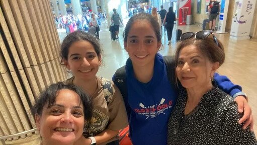 Noa Chester-Haviv, 16 and her 13-year-old sister Tamar, landed in Israel a week ago to visit family. The sisters arrive at the airport in Tel Aviv received by an Aunty and their Grandmother on their mothers side.