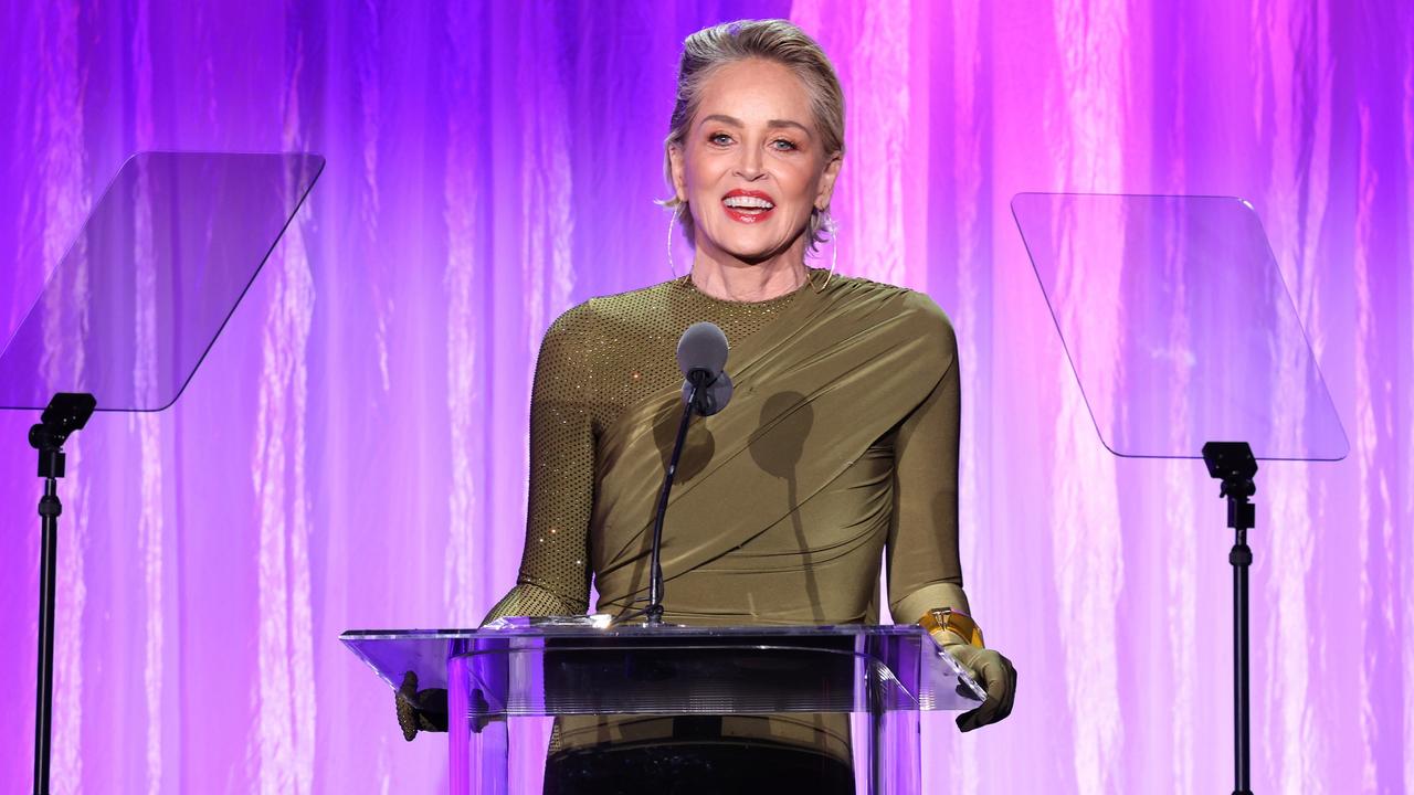 Sharon Stone speaks onstage during An Unforgettable Evening at Beverly Wilshire. Picture: Phillip Faraone/Getty Images for WCRF