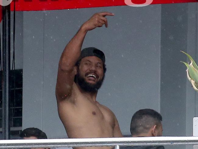 Canterbury-Bankstown Bulldogs players arrive at the Harbour View Hotel in The Rocks for Mad Monday. Picture: Toby Zerna