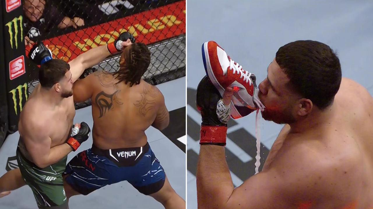 Tai Tuivasa KO’d Greg Hardy – then celebrated in trademark style.