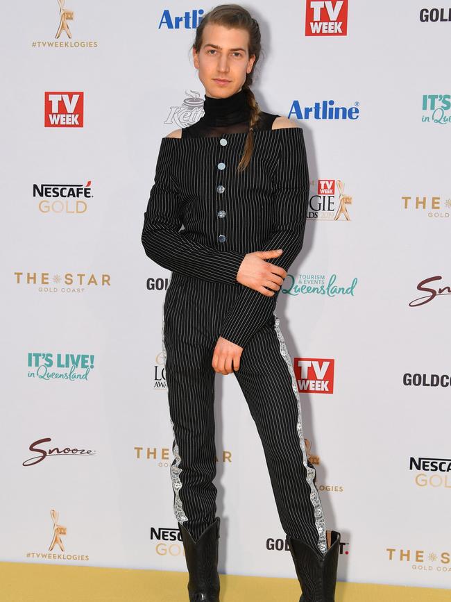 Christian Wilkins arrives at the Logies. Picture: AAP