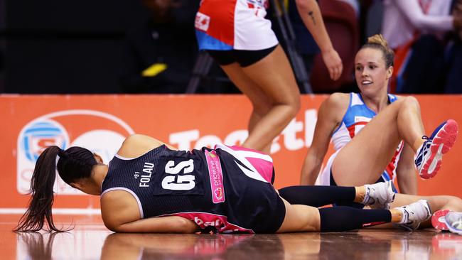 Maria Folau tangles with defenders. Picture: Getty