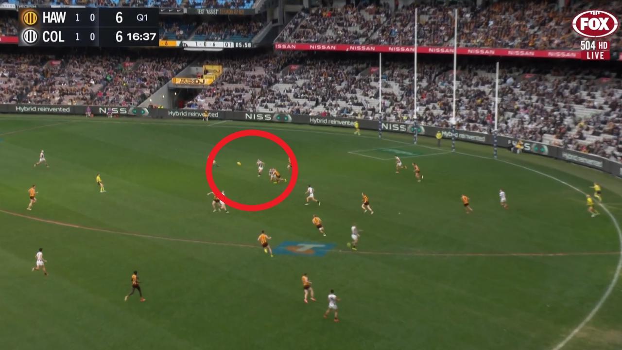 And then put it on a platter for him. Credit: Fox Footy.