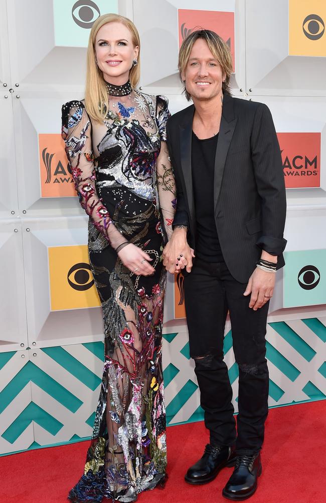 Nicole Kidman and Keith Urban attend the 51st annual Academy of Country Music Awards at the MGM Grand Garden Arena on Sunday, April 3, 2016, in Las Vegas. Picture: Getty