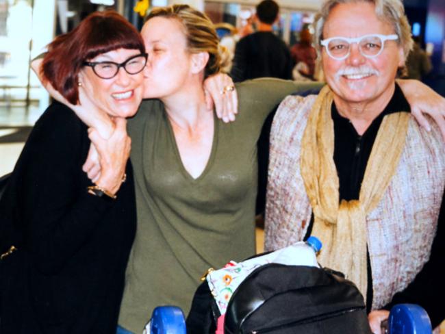 Justine Damond with her dad John and his wife Maryan Heffernan. Picture: Nathan Edwards