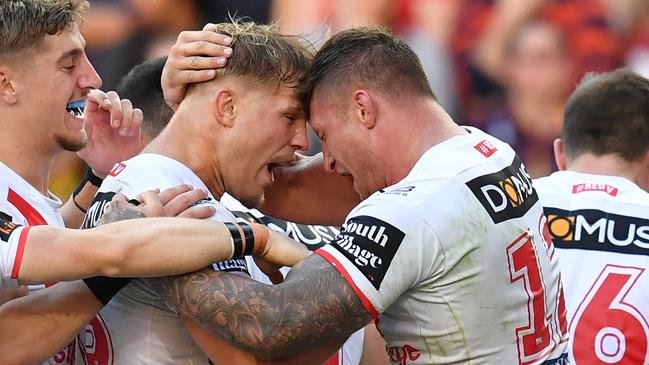 Jack de Belin was almost handed the captain’s armband this weekend, but Tariq Sims will lead the team out against the Roosters. Picture: AAP Image/Darren England