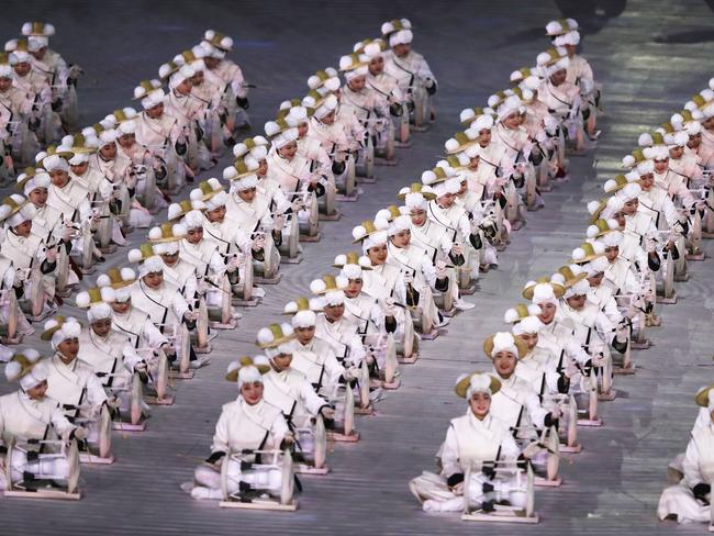 Dancers perform during the Opening Ceremony of the PyeongChang 2018 Winter Olympic Games. Picture: Jamie Squire/Getty Images