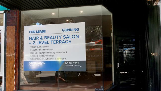 A For Lease sign at 565 Crown St in Surry Hills. Picture: Toby Zerna