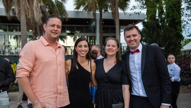 Ryan Ayres, Laura Ayres, Elle Langworthy and Rohan Langworthy at the 2023-24 NTFL Nichols awards night. Picture: Pema Tamang Pakhrin