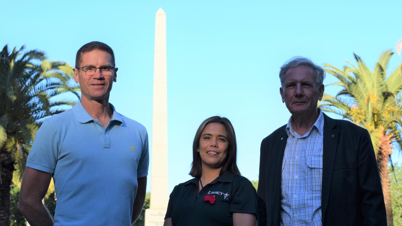 Legacy Rockhampton's Tom Polley, Jennifer O'Donnell and Brian Hollins will all be torch bearers in Friday’s relay. Picture: Aden Stokes