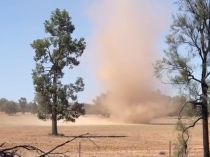 The columns whipped up the top soil, sending dust metres into the sky. Picture: Supplied