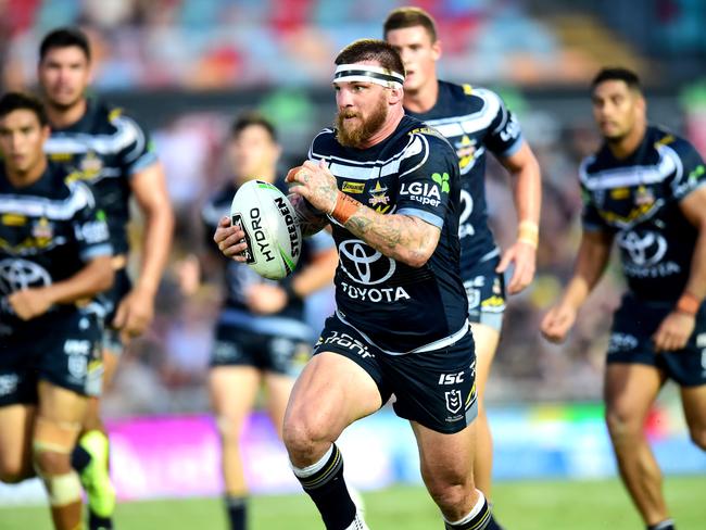 Josh McGuire in the North Queensland Cowboys Vs Canberra Raiders game. Picture: Alix Sweeney