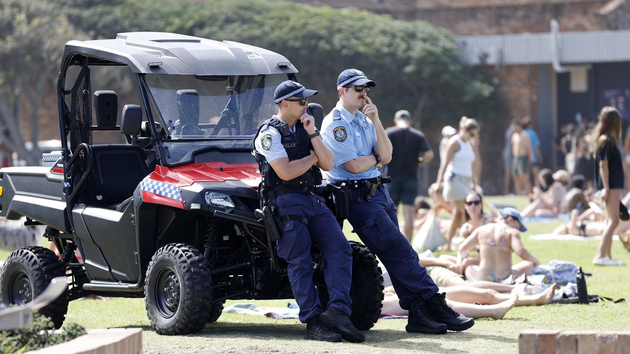 Police were out in force throughout the day, including at Bronte Beach. Picture: NewsWire / Damian Shaw