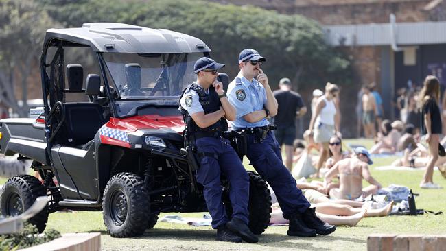 Police were out in force throughout the day, including at Bronte Beach. Picture: NewsWire / Damian Shaw