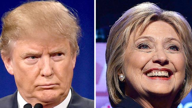 Republican presidential hopeful Donald Trump and his Democratic rival Hillary Clinton have started to spar in the lead-up to November’s election. Picture: AFP