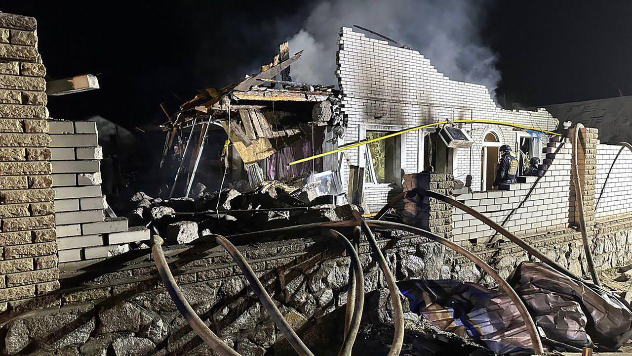 A destroyed house after a Russian missile strike in the city of Zaporizhzhia. Picture: AFP