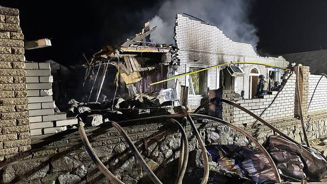 A destroyed house after a Russian missile strike in the city of Zaporizhzhia. Picture: AFP