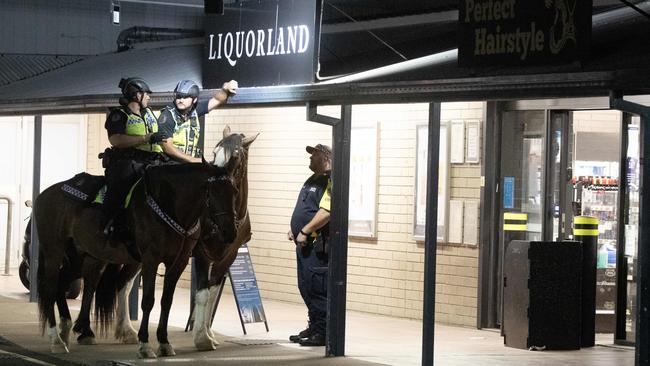 Police patrol the streets of Alice Springs this week. Picture: Liam Mendes