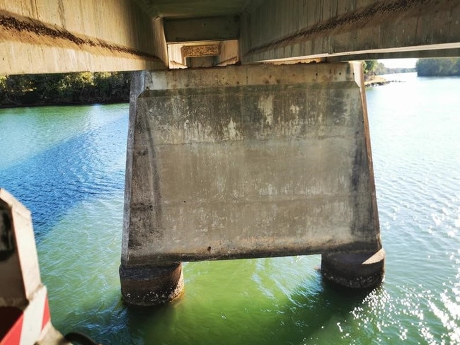 Rawdon Island Bridge has been closed due to structural issues with the concrete pylons. Pics Supplied