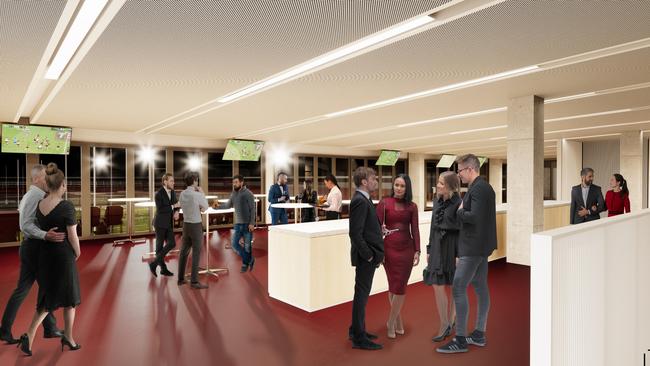 Artist impression of what the new bar at the Centre of Excellence could look like as part of the $33m upgrade at Lottloland, Brookvale Park.