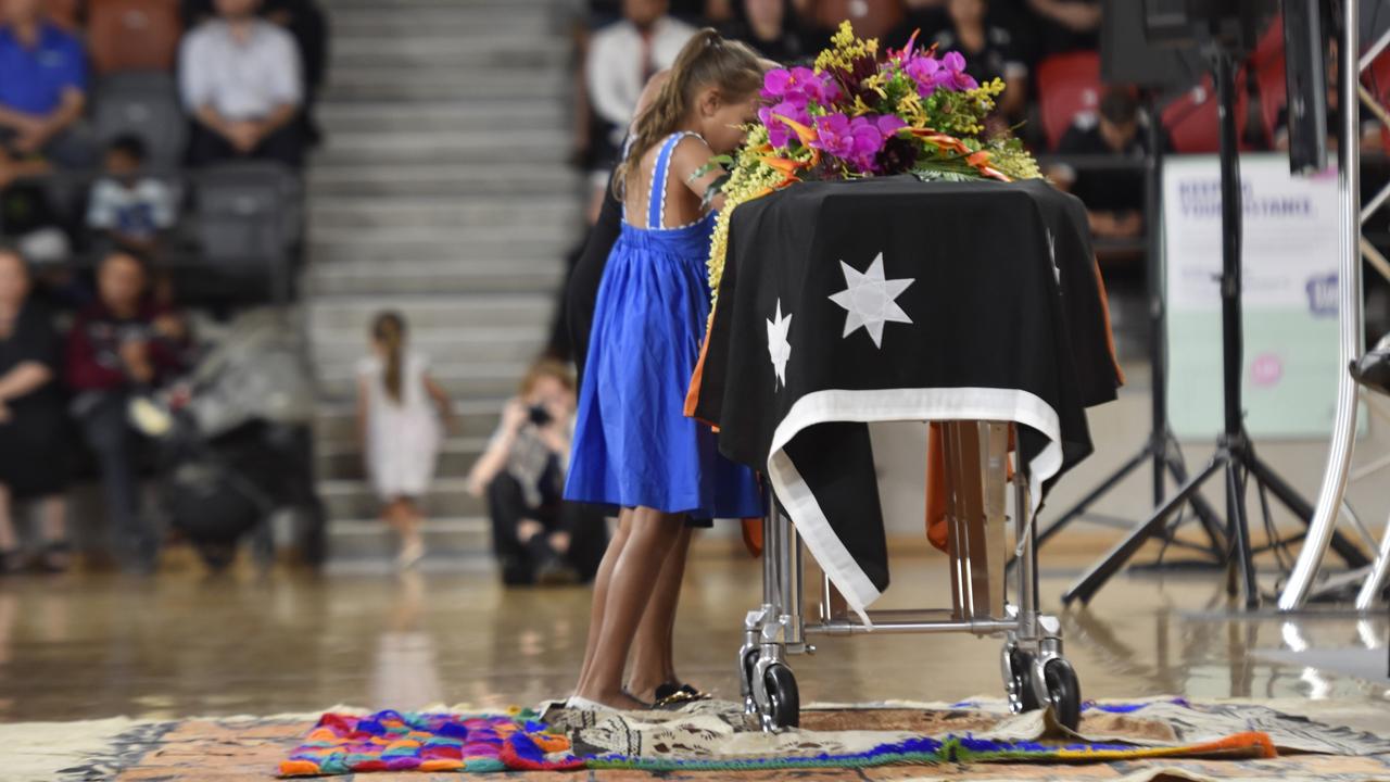 Mourners pay their final respects to the late Dr Bush Blanasi at his state funeral on Friday, December 15.