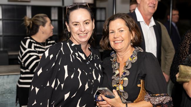 Monica Falconer and Susie Swanson at the year 12 St Hilda formal. Photo: Celeste Humphrey