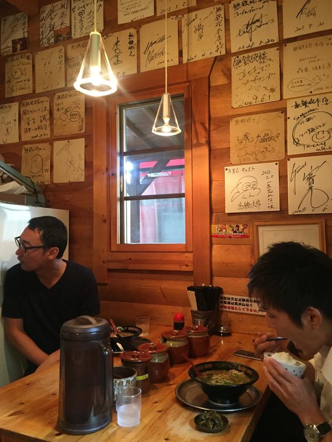 Muteppou’s walls are adorned with autographed testimonials. Picture: Sunil Badami