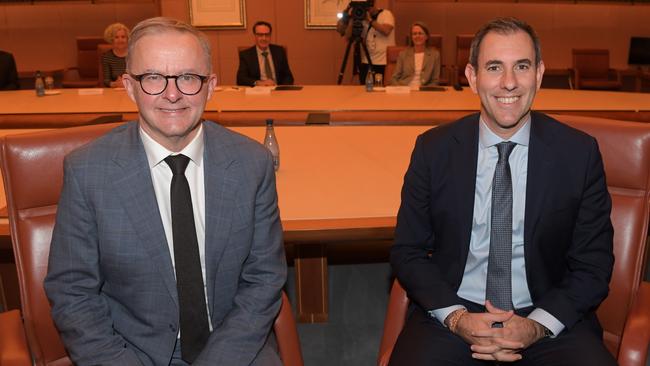 Anthony Albanese and Treasurer Jim Chalmers. Picture: NCA NewsWire / Tracey Nearmy