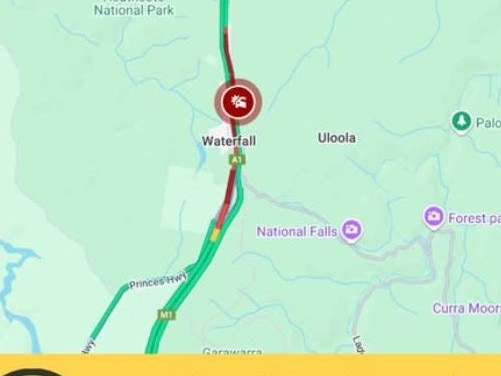 The Princes Hwy is closed southbound between Heathcote Road and McKell Avenue at Waterfall due to a multiple vehicle crash. Picture: Live Traffic NSW