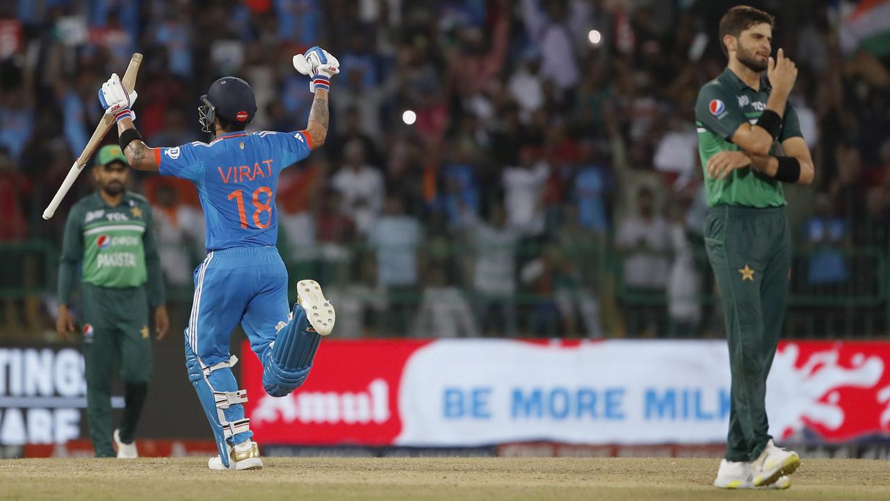 Kohli was at his domineering best as he became the fastest man in history to 13,000 ODI runs. (Photo by Surjeet Yadav/Getty Images)