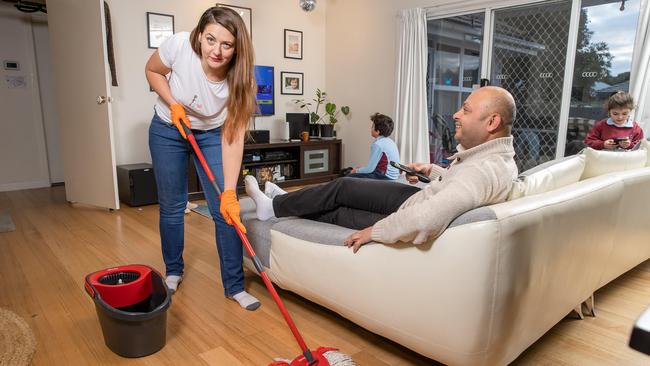 Aim to mop the floor once a week. Picture: Jason Edwards