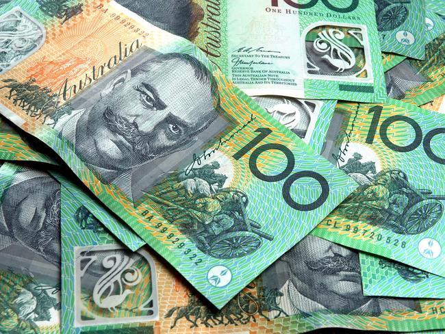 Lots of Australian 100 dollar notes. Australian money cash generic