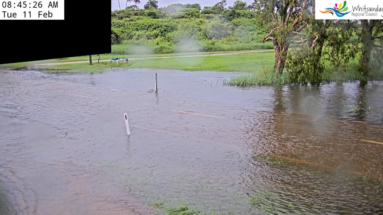 Various roads across the Whitsunday region were flooded including Queens Road, Bells Gully.