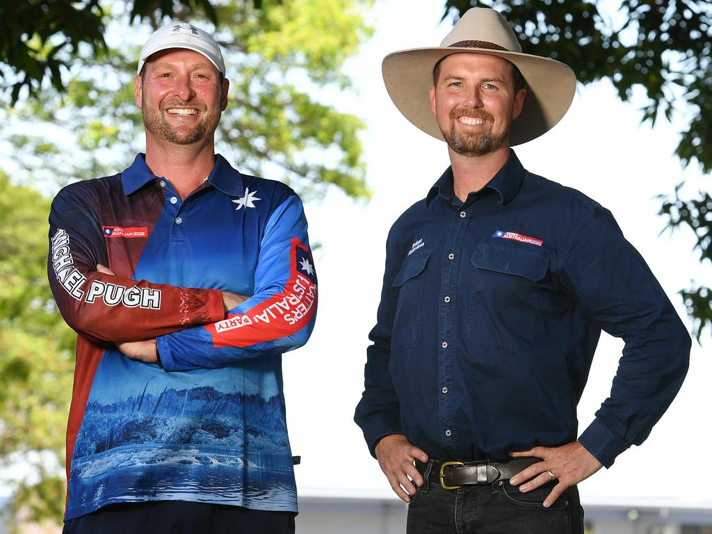 Katter’s Australian Party candidates Michael Pugh (Mundingburra) and Reuben Richardson (Thuringowa). Picture: Shae Beplate.